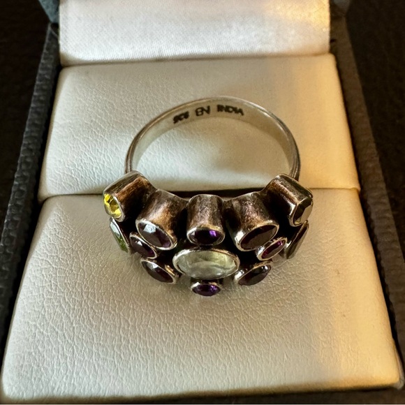 Nicky Butler Multi-Stone Sterling Silver Ring. Size 6. - Picture 3 of 3